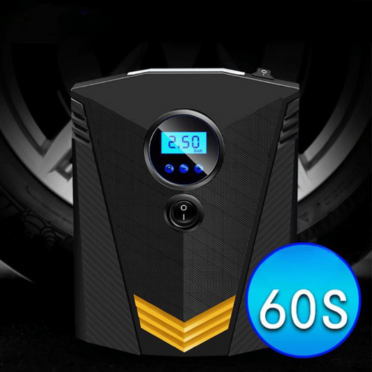 Przenośna sprężarka powietrza do samochodu/motocykla/roweru – zapalniczka 12V + wyświetlacz cyfrowy