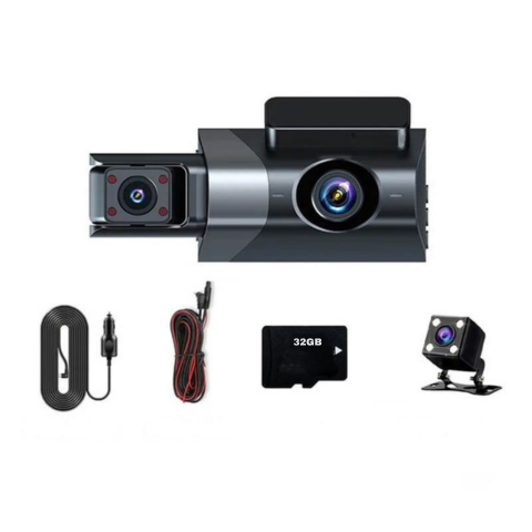 Fedélzeti Kamera Autó — Kettős Objektív Beépített Hátsó Kamerával