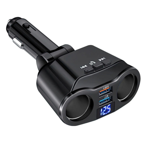 Adapter do zapalniczki samochodowej - podwójny port USB i wyświetlacz cyfrowy