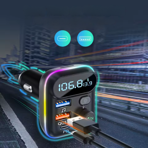 車用Bluetooth FMトランスミッター — 明瞭な通話とワイヤレス音楽 