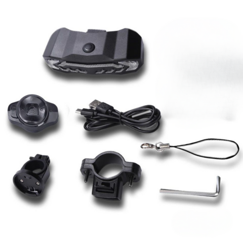 Multifunktionellt bakljus för cykel - blinkers, broms och larm