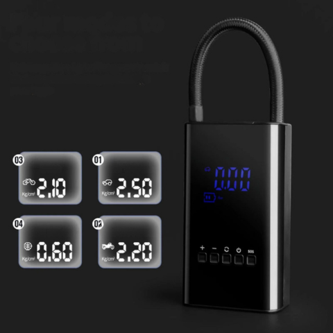 Mini Bärbar Kompressor – LED-display och justerbart tryck 