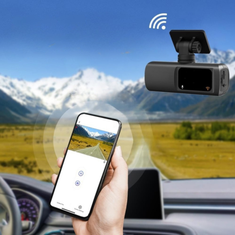 Dashcam Dupla Objektív – Teljes Felügyelet és WiFi Kapcsolat 