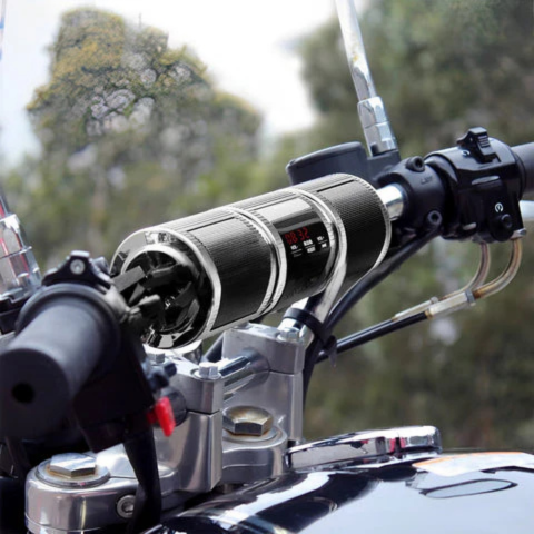 Motorrad-Lautsprecher für Lenker — Drahtloses Bluetooth, FM-Radio und USB-Anschluss 