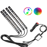LED osvetlenie do auta – Multikolórové svetlá reagujúce na zvuk 