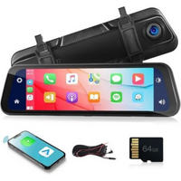 Draadloze Dashboardcamera — 12" Touchscreen Achteruitkijkspiegel 2K 